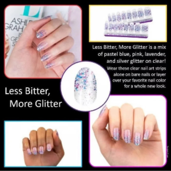 New Color Street Nail Polish Strips • Less Bitter More Glitter • Glitter Overlay - Picture 3 of 3